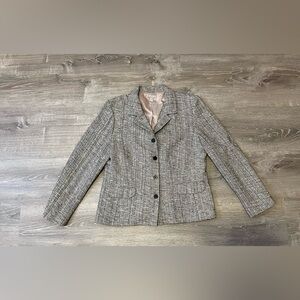 Nordstrom Silk Blazer Jacket Womens Size 14 Career Wear Workwear Multicolor Vtg